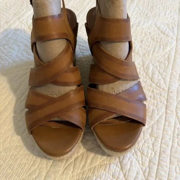 Clarks Indigo Amelia Drift Brown Wedge Jute Size 10 Sandals Espadrilles Boho - Picture 4 of 12